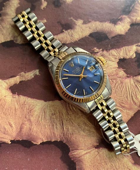 womens blue rolex watch|Rolex vintage blue dial.